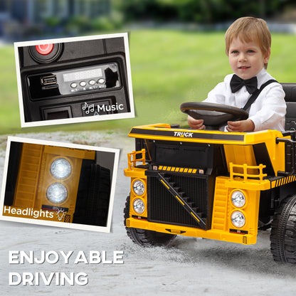 Camion-benne électrique pour enfants 12V avec benne basculante