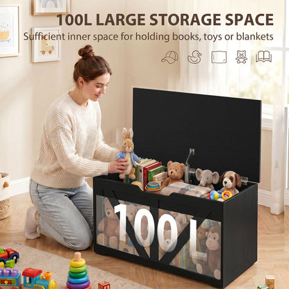 Coffre de rangement rustique 80 cm