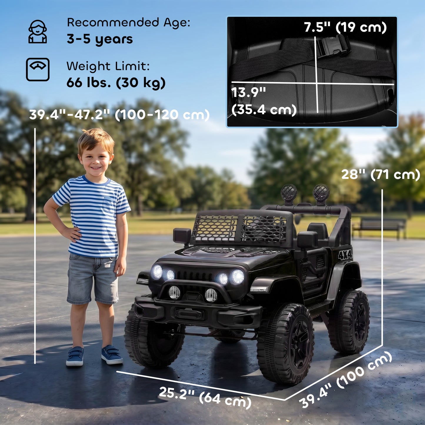 Auto électrique enfant télécommande parentale 12V