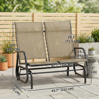 Banc planeur extérieur 2 places mécanisme glissement