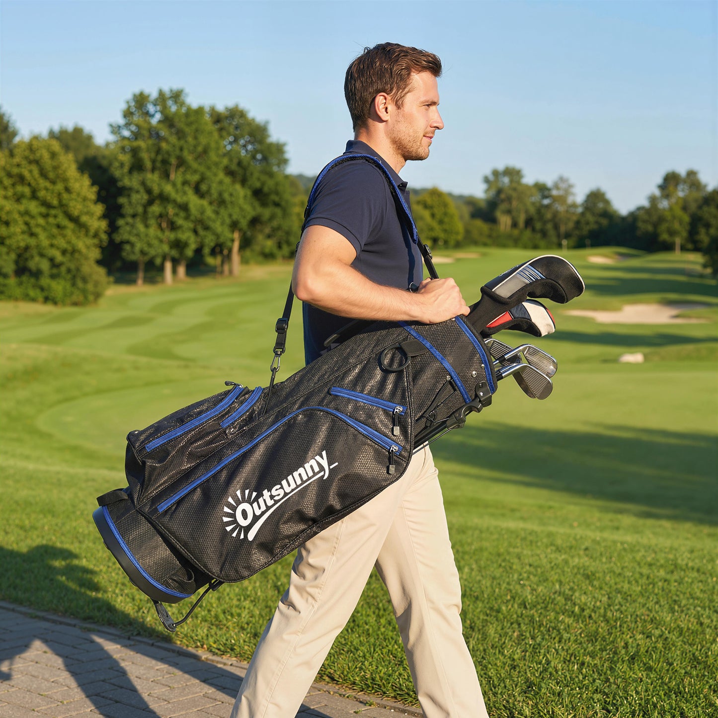 Sac de golf ultraléger avec 6 divisions et poche isotherme