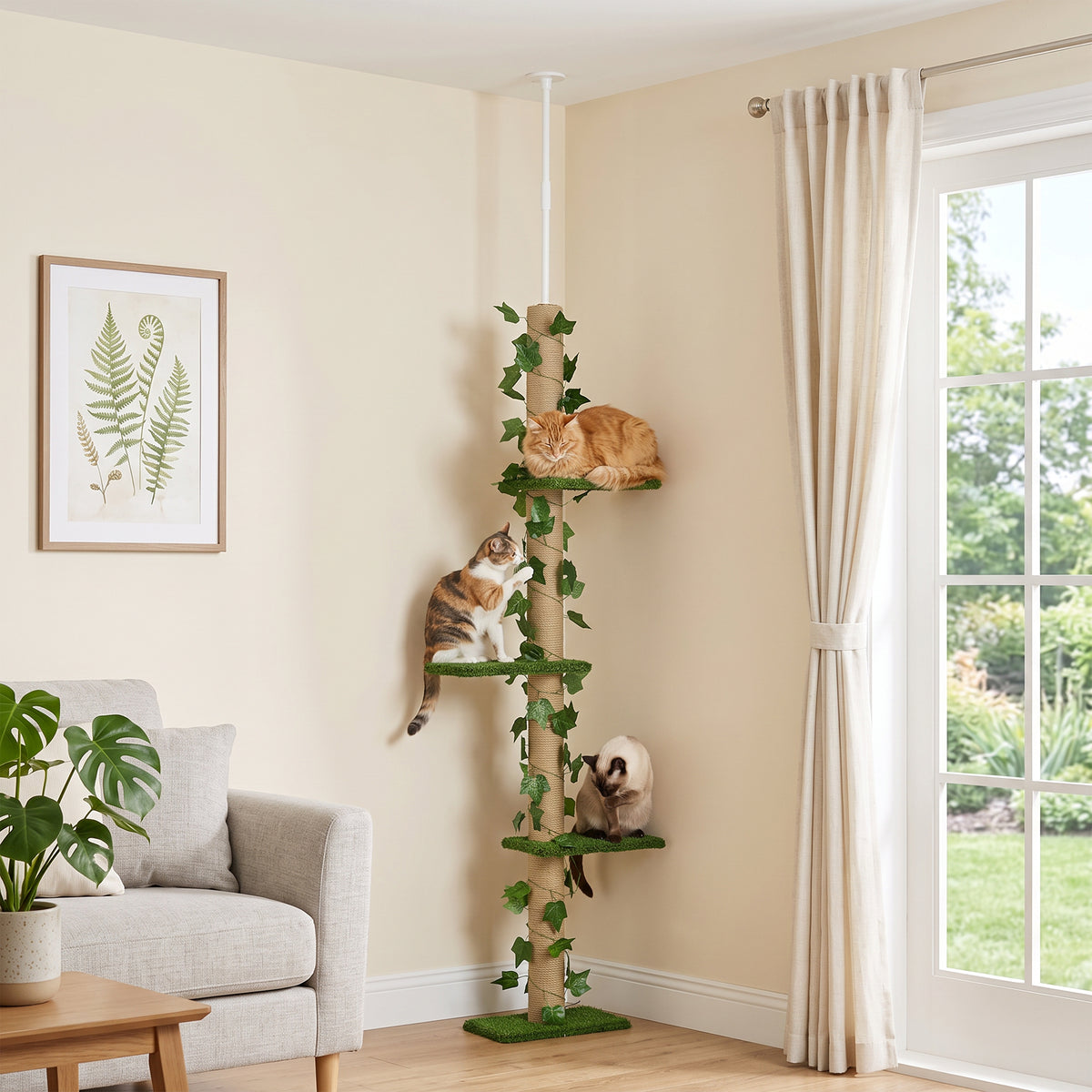 Arbre à chat ajustable du sol au plafond