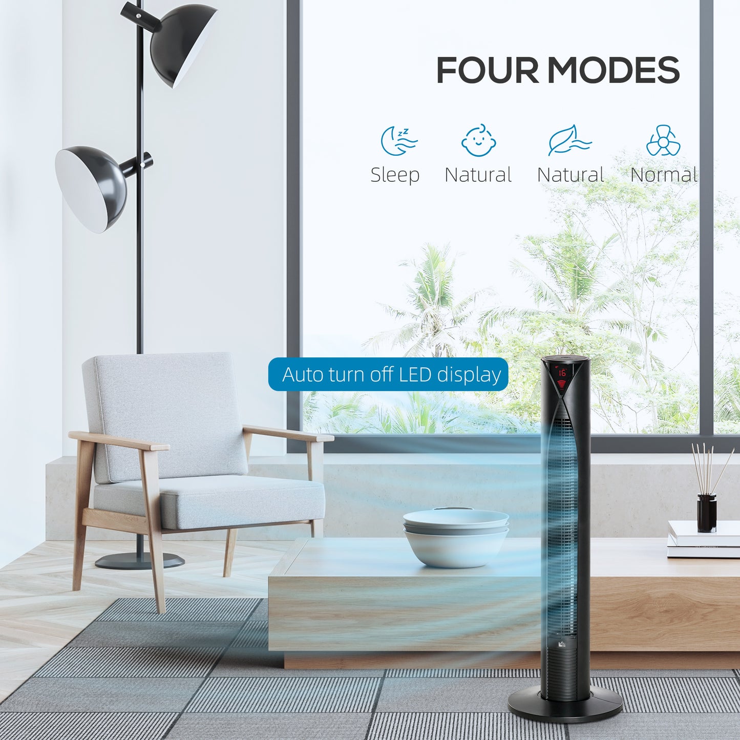 Ensemble ventilateurs tour et sur pied avec télécommande