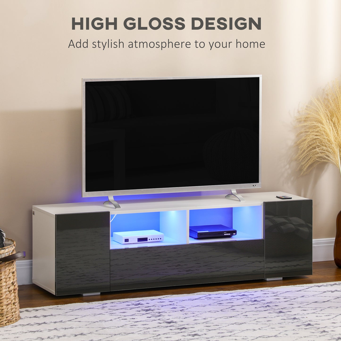 Meuble TV avec lumières LED et rangement