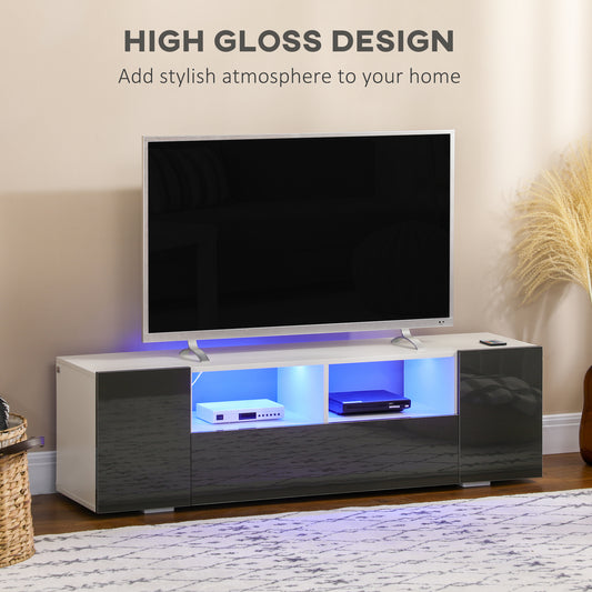 Meuble TV avec lumières LED et rangement