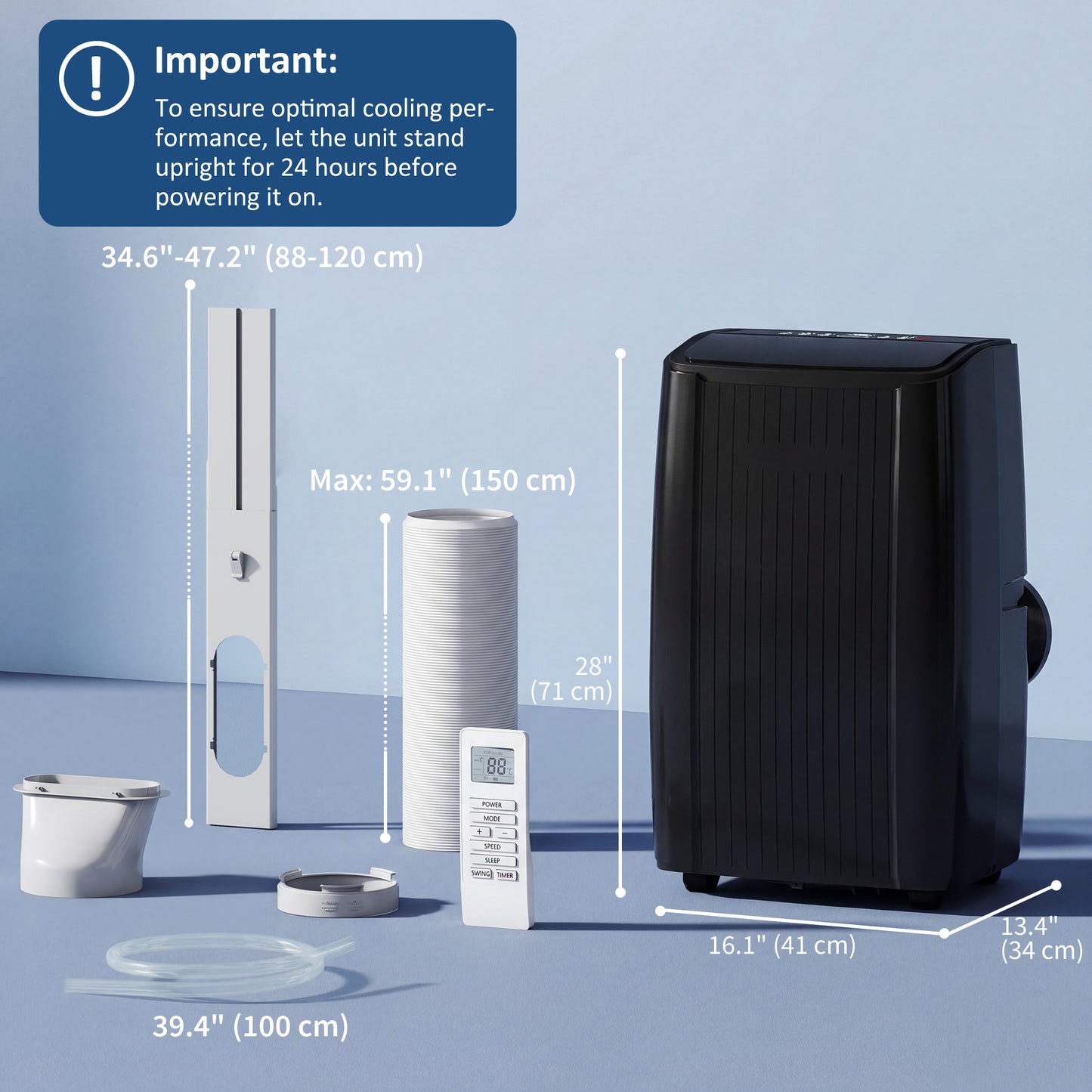 Climatiseur portable 5-en-1 14000 BTU WiFi