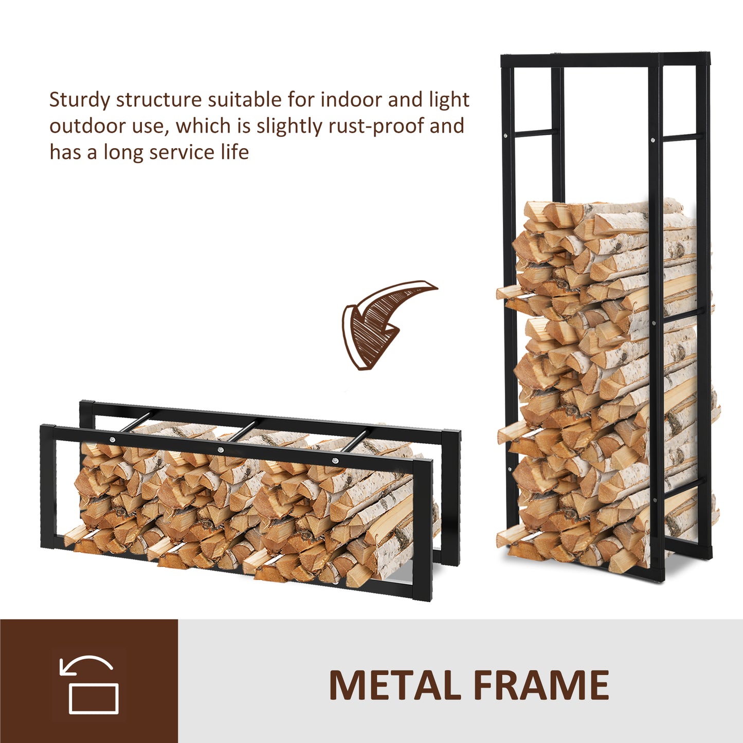 Râtelier à bois acier robuste 100 kg capacité