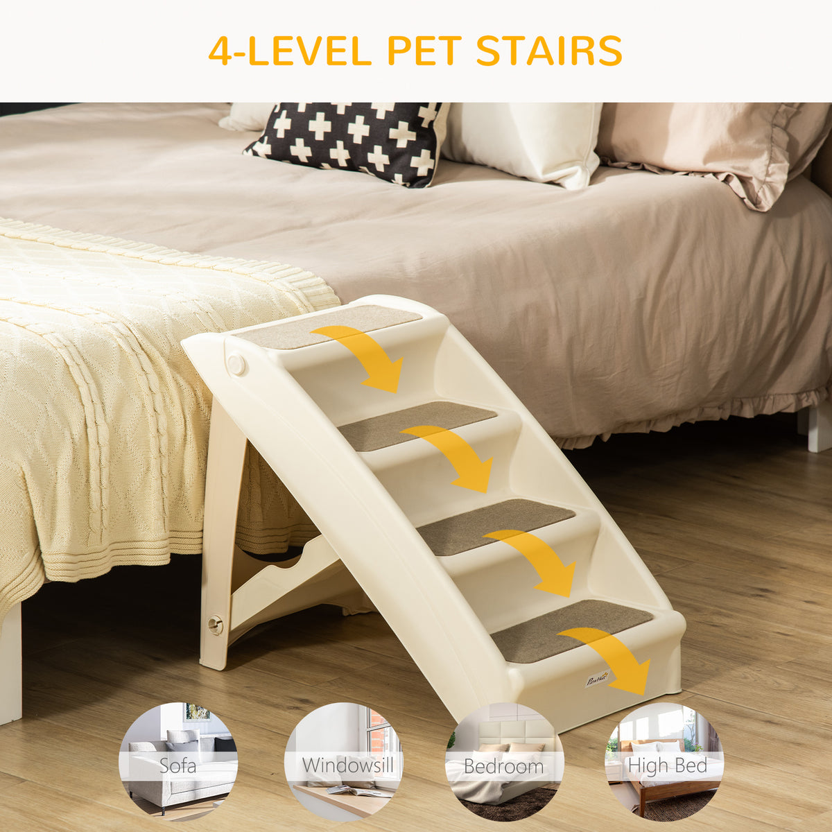 Escalier pour chien pliable à 4 niveaux