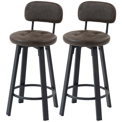 Tabourets de bar pivotants rembourrés ensemble de 2
