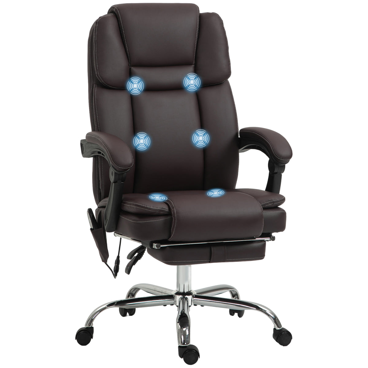 Chaise de bureau massante inclinable avec repose-pieds