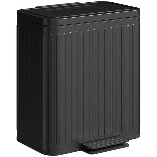 Poubelle double 40 L à couvercle silencieux
