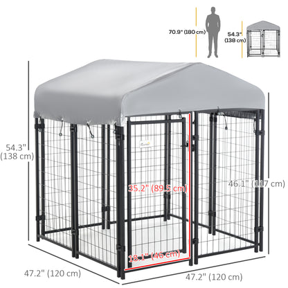 Enclos extérieur pour chien avec toit