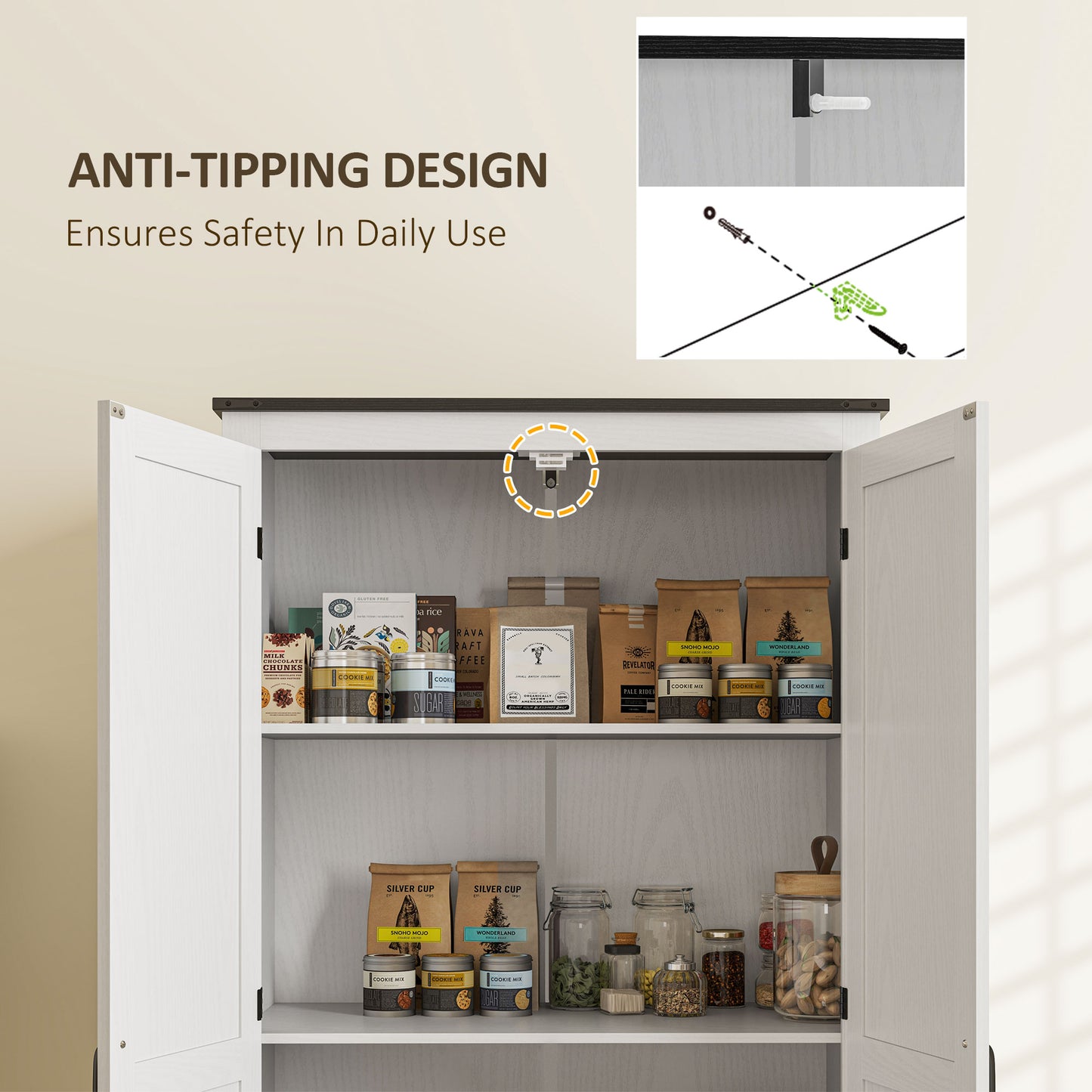 Armoire-garde-manger style farmhouse avec tiroir