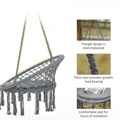 Chaise hamac suspendue bohème avec franges
