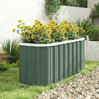 Outsunny 61cm Deep Raised Garden Bed - 220cm Galvanized Steel