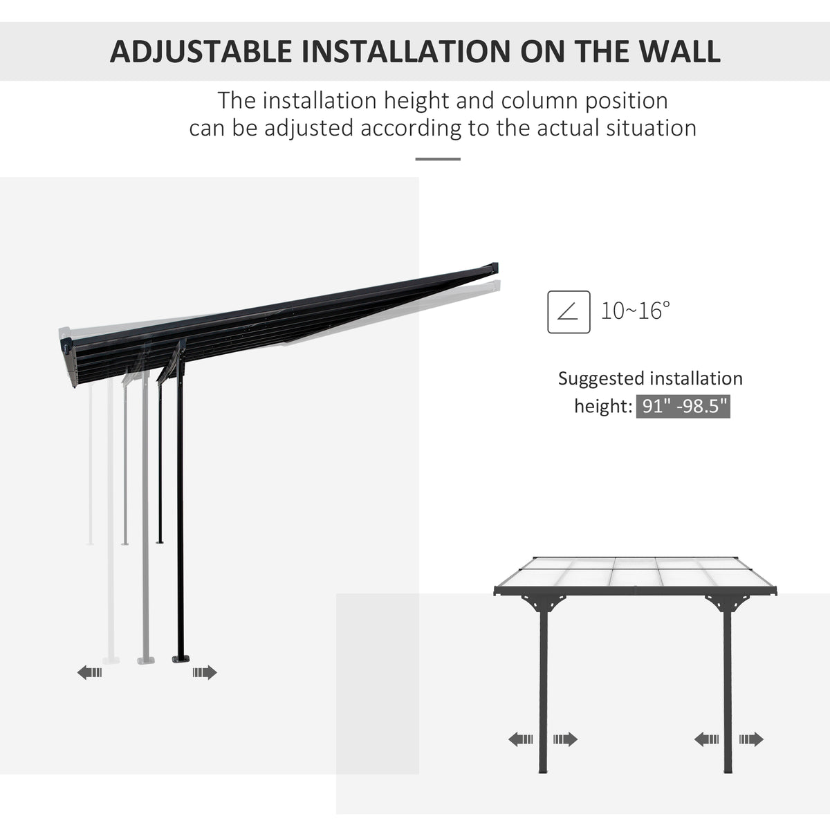 Pergola gazebo extérieur 3 x 3 m — aluminium