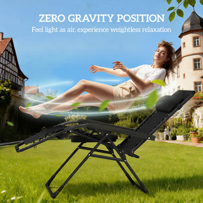 Chaises longues zéro gravité pliantes ensemble de 2