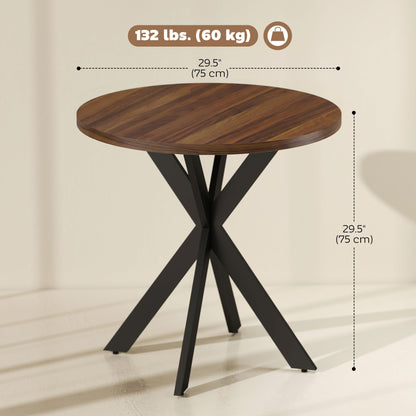 Table à manger ronde contemporaine 74 cm pieds croisés