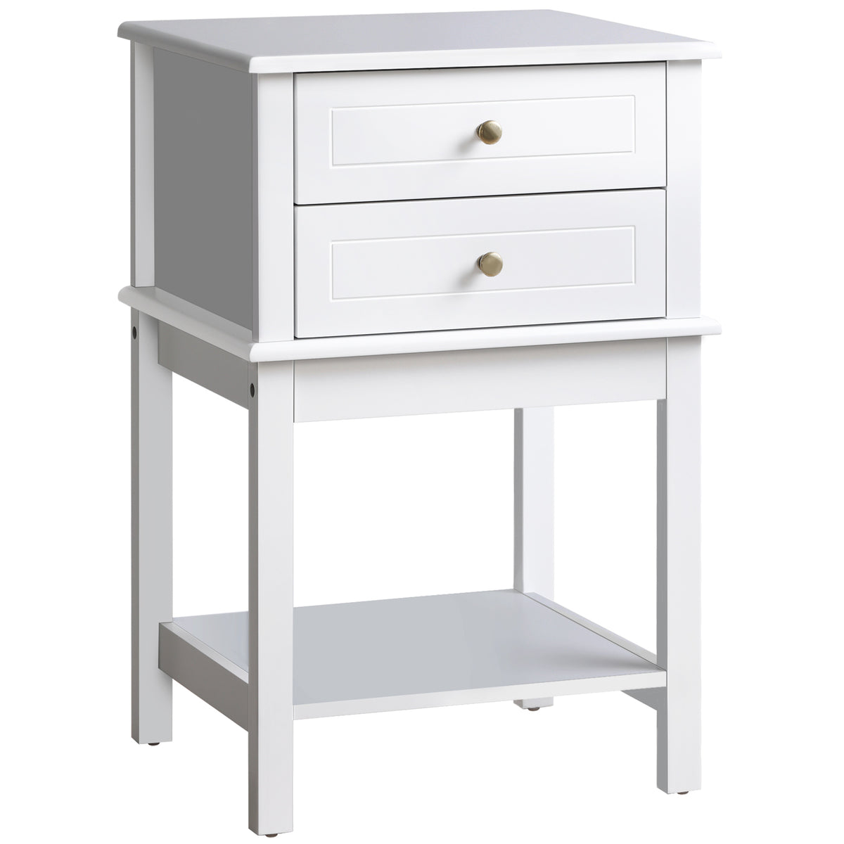 Table d'appoint moderne avec tiroirs et étagère de rangement