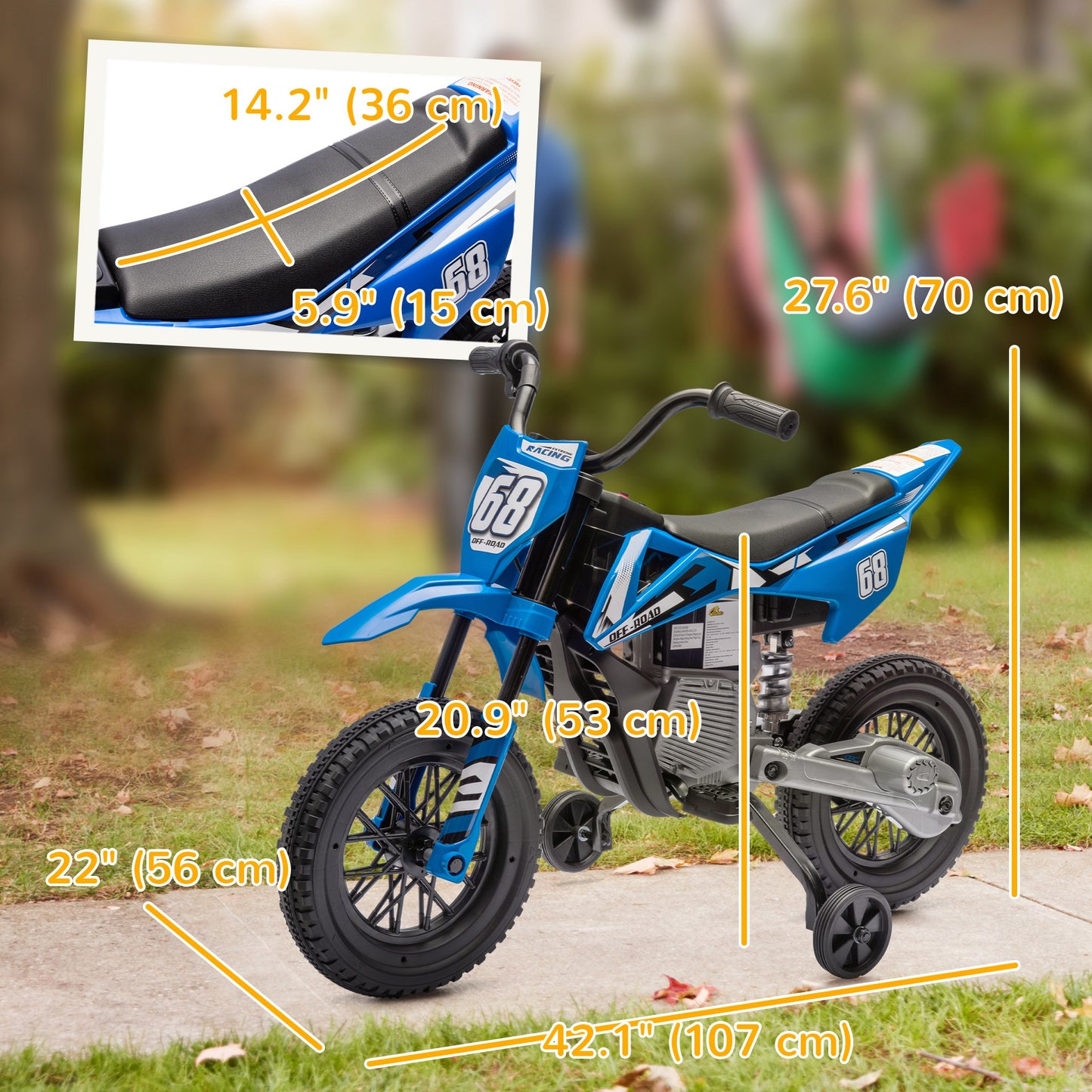 Moto électrique enfant 12V avec roues stabilisatrices