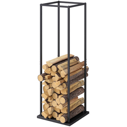 Porte-bûches vertical robuste pour foyer extérieur