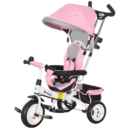 Tricycle 6-en-1 pour tout-petits avec panier et harnais
