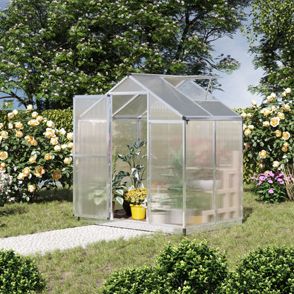 Outsunny Greenhouse 183x189x195cm Polycarbonate Aluminum with Ventilation