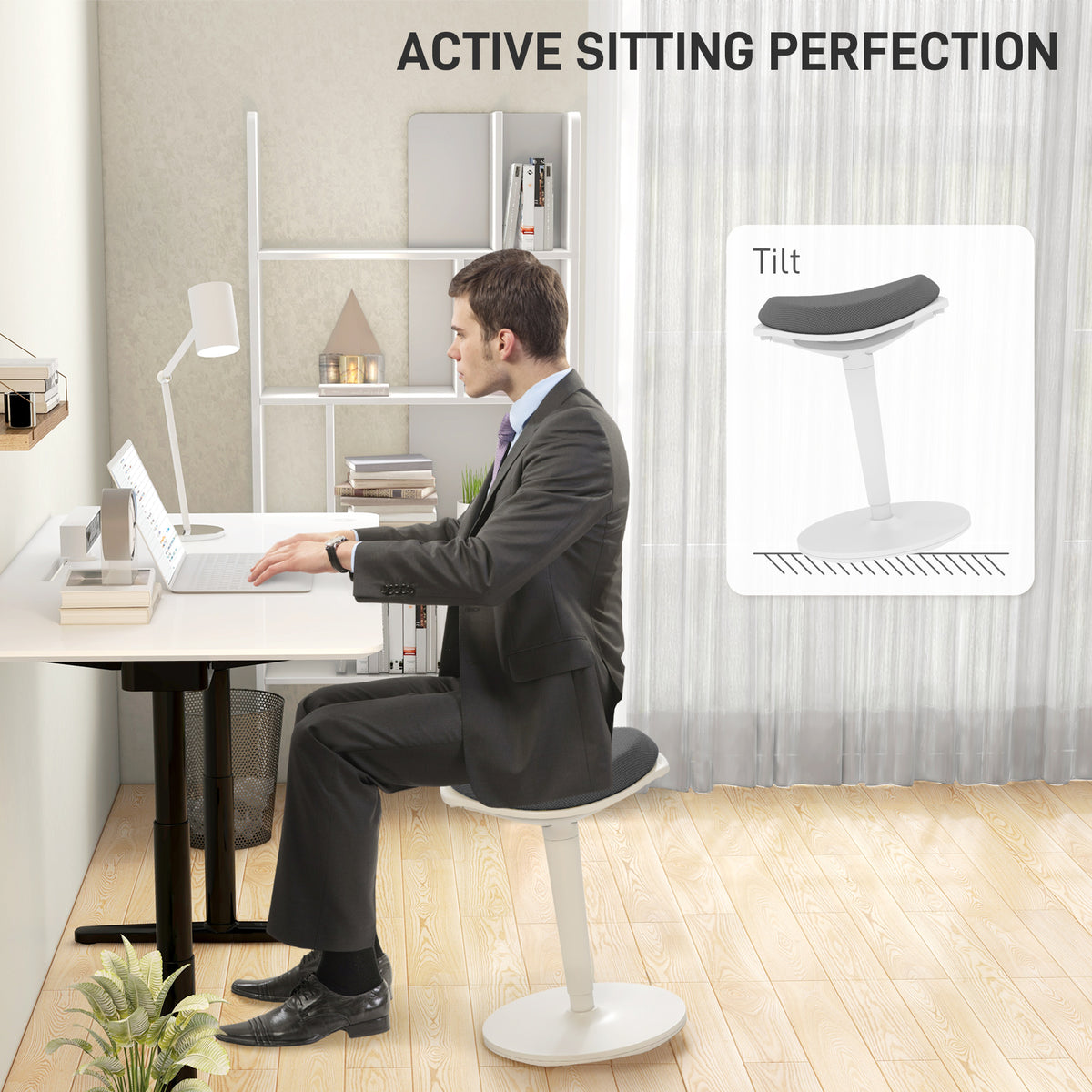 Tabouret de bureau debout ergonomique inclinable