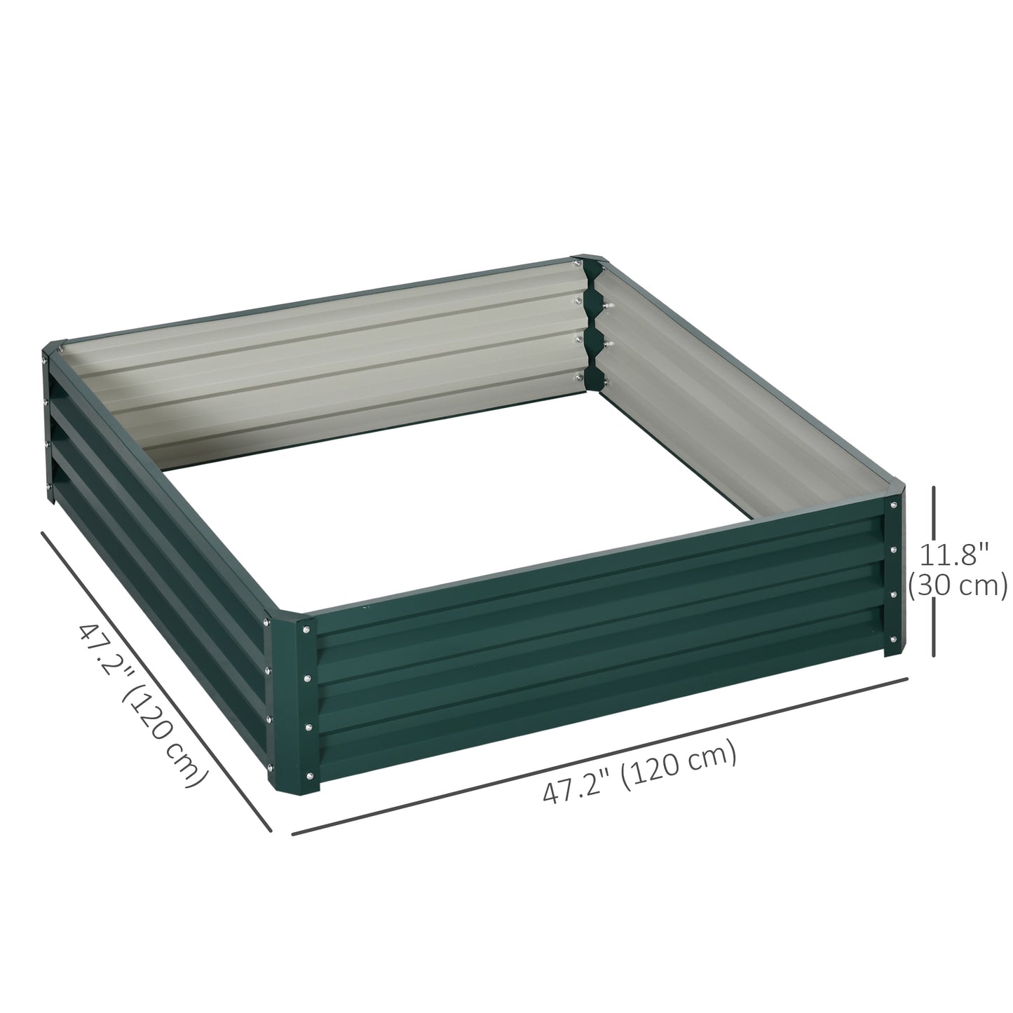 Jardinière surélevée acier galvanisé 120x120x30cm