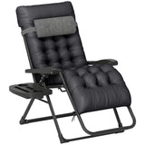 Chaise longue pliante rembourrée avec porte-gobelet