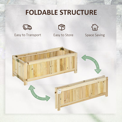 Bac de jardinage surélevé pliable en bois