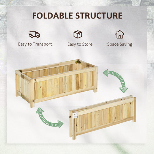 Bac de jardinage surélevé pliable en bois