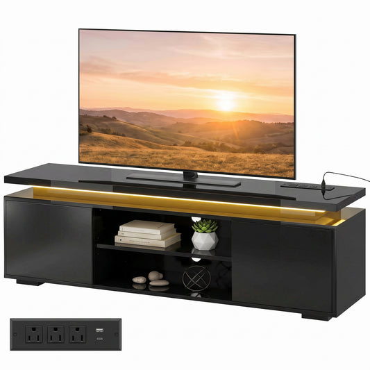 Meuble TV avec DEL RGB et prises intégrées