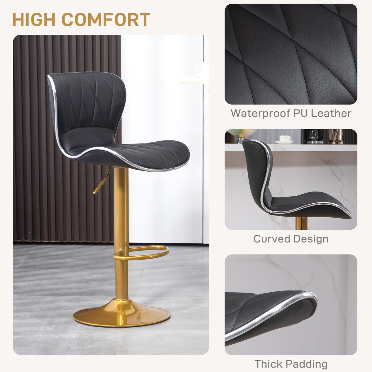 Tabourets de comptoir ajustables lot de 2