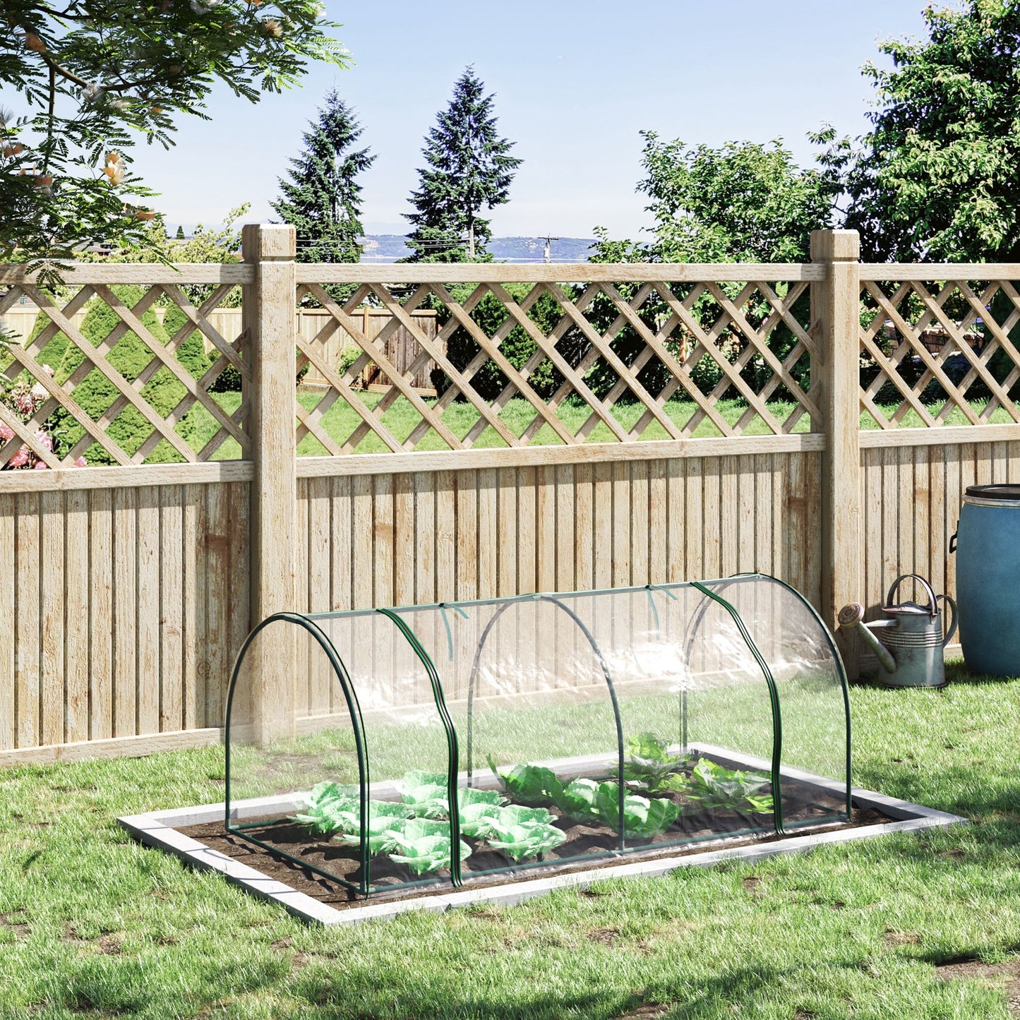 Outsunny 2m x 1m x 0.8m Tunnel Greenhouse - Portable with Zippered Doors