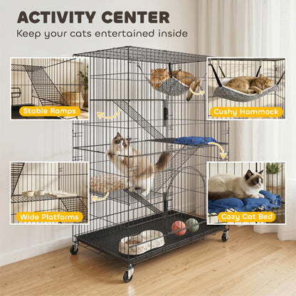 Grande cage pour chats à 4 niveaux