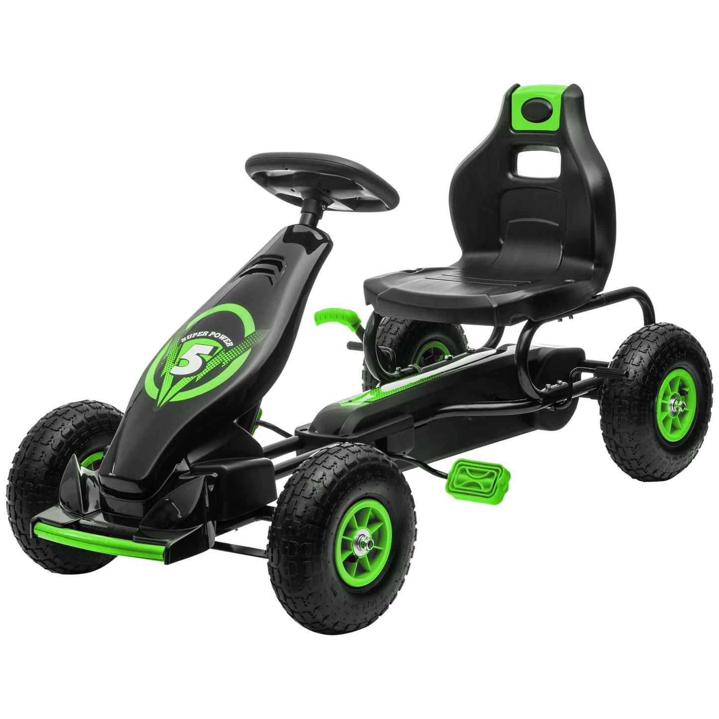 Kart à Pédales pour Enfants - Cadre Acier avec Freins