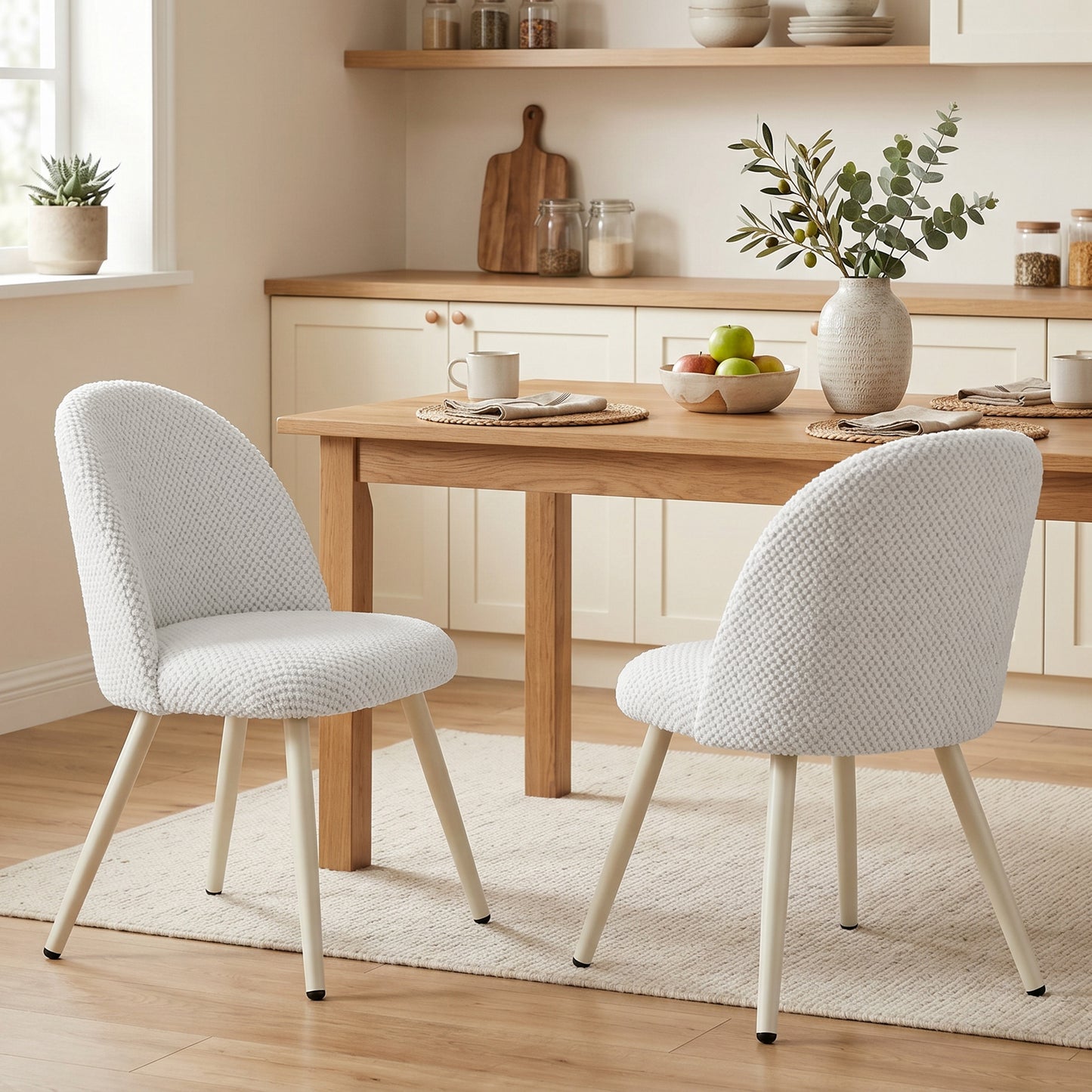 Chaises de salle à manger velours rembourrées — lot de 2