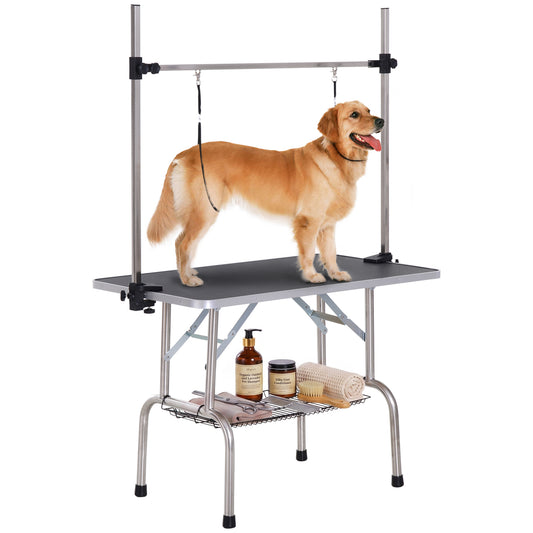 Table de toilettage ajustable pour chiens avec sangles sécurité