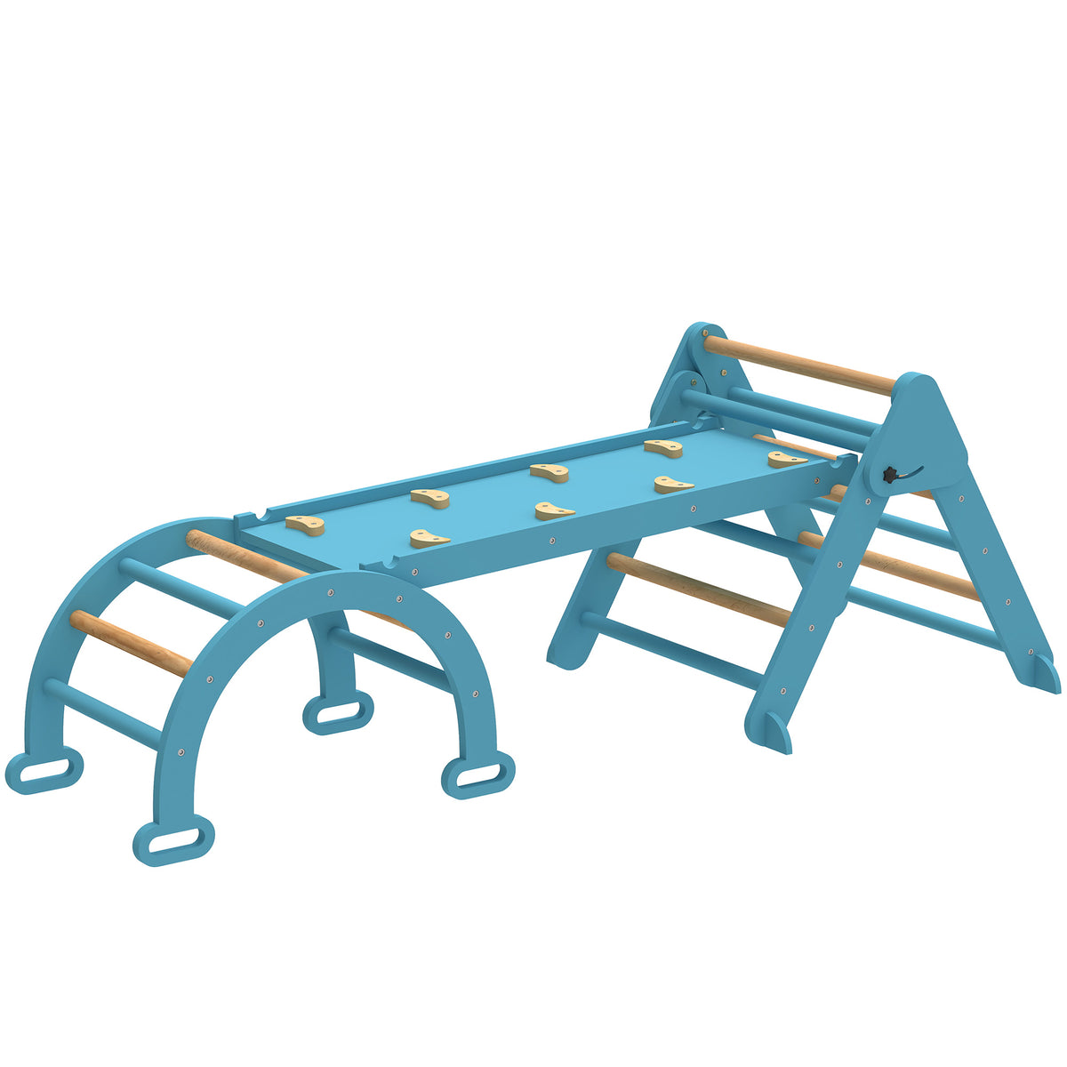 Ensemble triangle de Pikler 7-en-1 pliable en bois