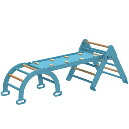 Ensemble triangle de Pikler 7-en-1 pliable en bois