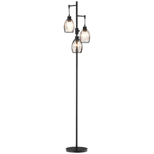 Lampadaire industriel 3 abat-jour suspendus, gradable