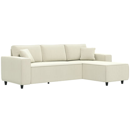 Divan d'angle en velours côtelé avec chaise réversible