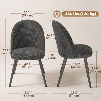 Chaises de salle à manger velours ensemble de 2