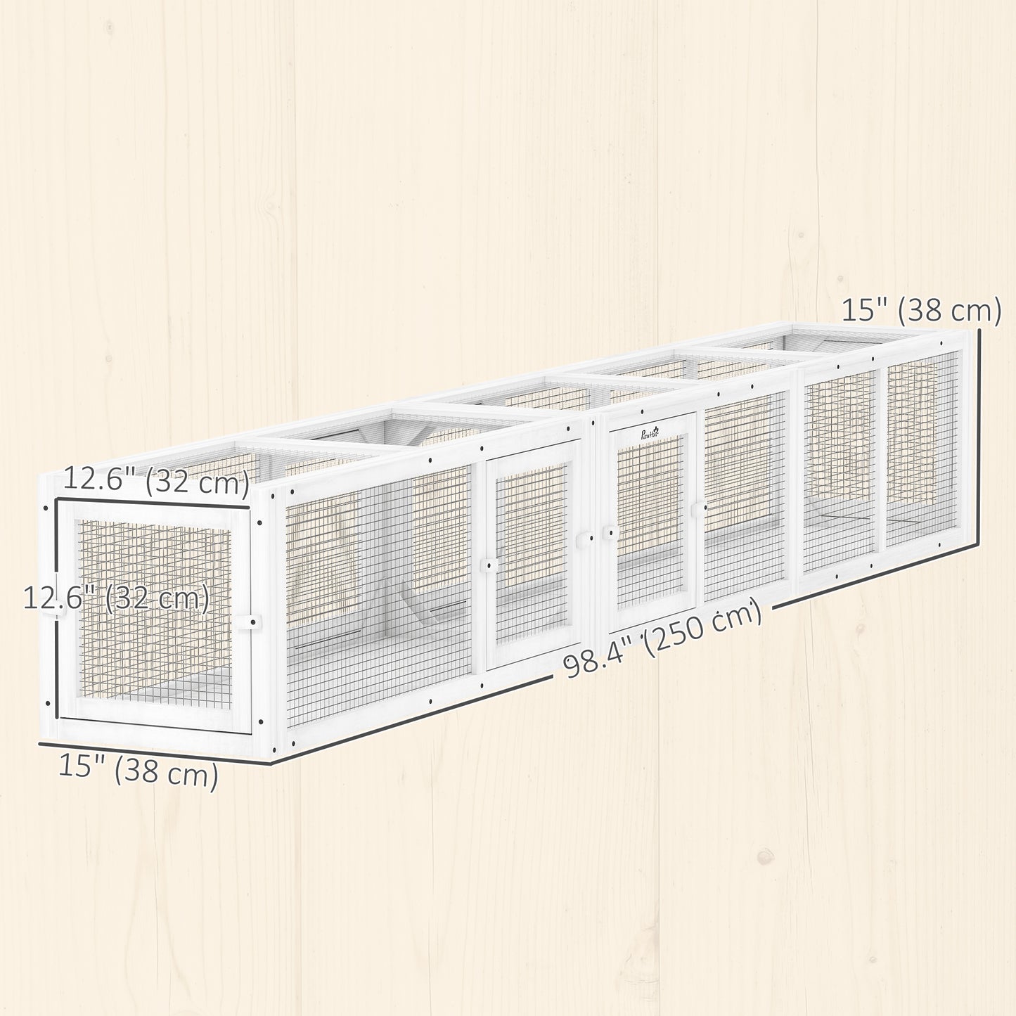 Tunnel pour chat extérieur modulaire 8 portes 249 cm