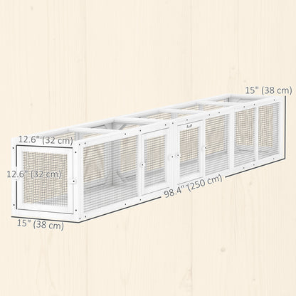 Tunnel pour chat extérieur modulaire 8 portes 249 cm