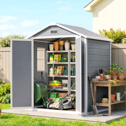 Abri de jardin en plastique avec double porte et verrou