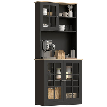 Buffet de cuisine avec hutch et tablettes ouvertes