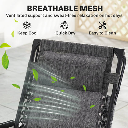 Chaise longue zéro gravité pliable avec auvent