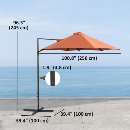 Parasol déporté cantilever 8,5 pieds avec base